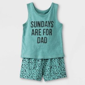 Sundays are for dad short and tank set